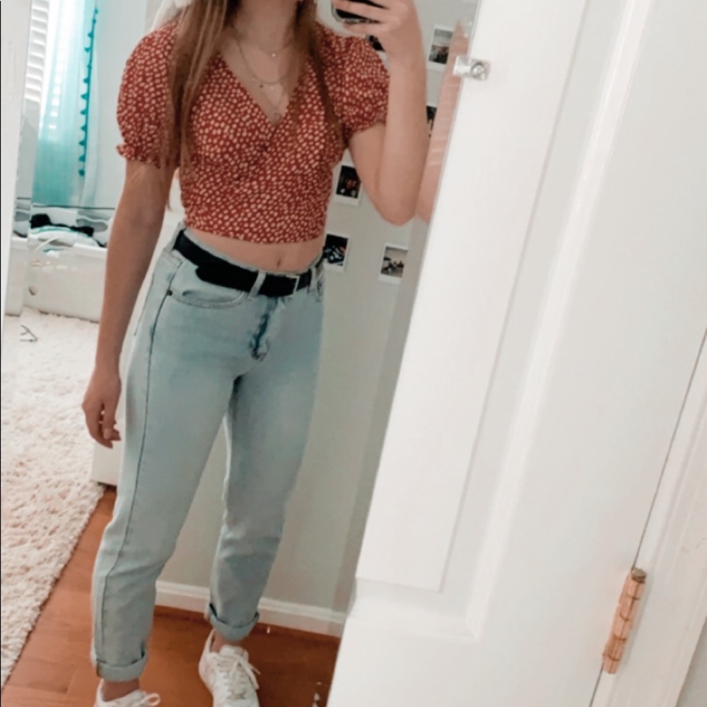 Red wrap top